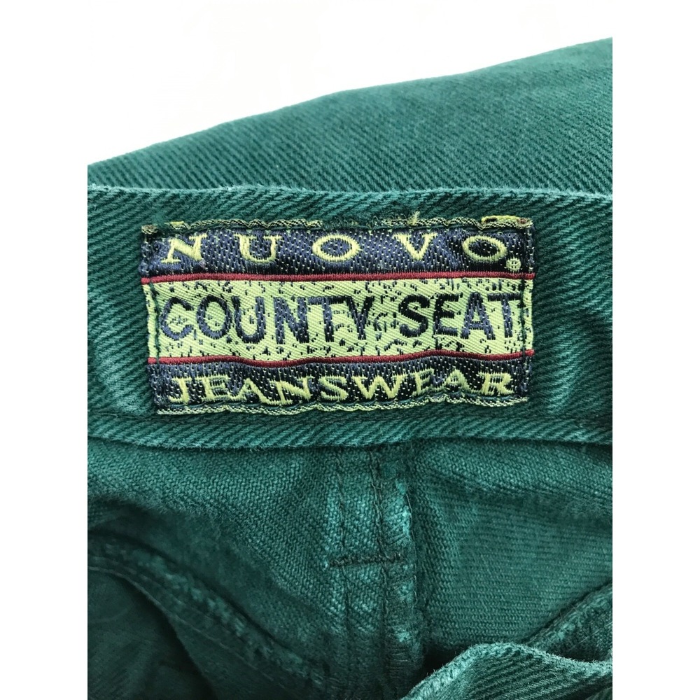 Vintage 90s High Rise Tapered Mom Jeans Womens 7/8 Green Nuovo County Seat 25x30 - Picture 3 of 12